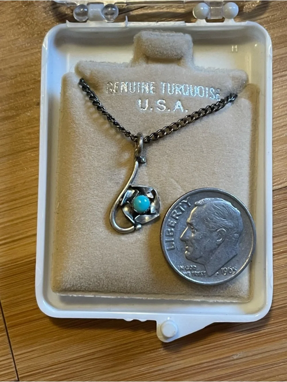 Vintage sterling silver turquoise necklace - Picture 3 of 3